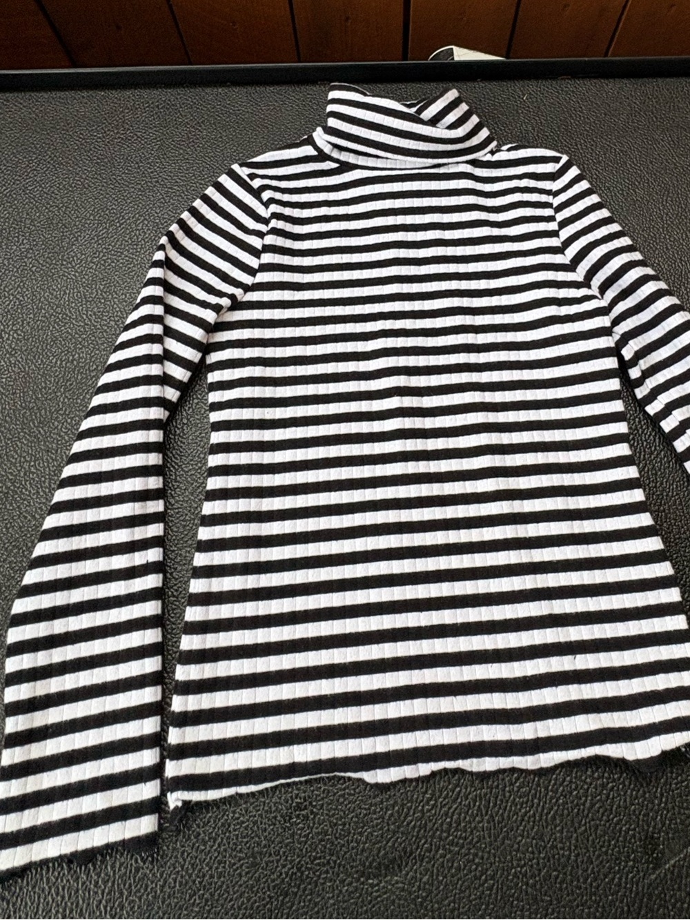 M&S Girls long sleeve striped turtleneck top